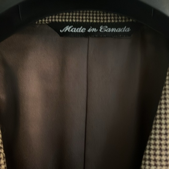 Men’s vintage double breasted jacket.  Micro houndstooth wool - Picture 7 of 8